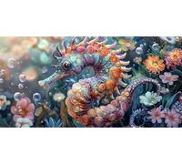Large Diamond Art Kits for Adults Seahorse 50x100cm/20x40in Full Drill Round Rhinestone Big Diamond Painting Kit Flower, Gem Art Cross Stitch Embroidery Canvas for Crafts Home Wall Decor Gifts f0j1163