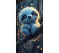 Large Diamond Art Kits for Adults Sloth 30x60cm/12x24in Full Drill Round Rhinestone Big Diamond Painting Kit Positioning, Gem Art Cross Stitch Embroidery Canvas for Crafts Home Wall Decor Gifts f0j179