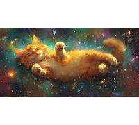 Large Diamond Art Kits for Adults Star 30x60cm/12x24in Full Drill Round Rhinestone Big Diamond Painting Kit Cat, Gem Art Cross Stitch Embroidery Canvas for Crafts Home Wall Decor Gifts Women f0j-511