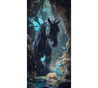 Large Diamond Art Kits for Adults Unicorn 40x80cm/16x32in Full Drill Round Rhinestone Big Diamond Painting Kit Butterfly, Gem Art Cross Stitch Embroidery Canvas for Crafts Home Wall Decor Gifts f0j109