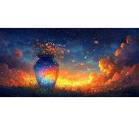 Large Diamond Art Kits for Adults Vase 80x160cm/32x64in Full Drill Round Rhinestone Big Diamond Painting Kit Starry Sky, Gem Art Cross Stitch Embroidery Canvas for Crafts Home Wall Decor Gifts f0j1135