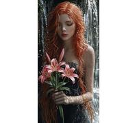 Large Diamond Art Kits for Adults Woman 30x60cm/12x24in Full Drill Round Rhinestone Big Diamond Painting Kit Flower, Gem Art Cross Stitch Embroidery Canvas for Crafts Home Wall Decor Gifts Women f0j65