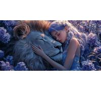 Large Diamond Art Kits for Adults Woman 50x100cm/20x40in Full Drill Round Rhinestone Big Diamond Painting Kit Lion, Gem Art Cross Stitch Embroidery Canvas for Crafts Home Wall Decor Gifts Women f0j551