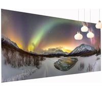 Large Diamond Art Painting Aurora Diamond Painting Kits for Adults Snow Scene 5D Round Full Drill Crystal Art and Crafts for Adults Kids, Wall Gem Arts Kits for Home Wall Decor 90x180 cm S2-554