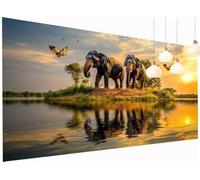 Large Diamond Art Painting Landscape Diamond Painting Kits for Adults Elephant 5D Square Full Drill Crystal Art and Crafts for Adults Kids, Wall Gem Arts Kits for Home Wall Decor 90x180 cm S2-549