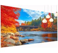 Large Diamond Art Painting Maple Leaf Diamond Painting Kits for Adults Tree 5D Round Full Drill Crystal Art and Crafts for Adults Kids, Wall Gem Arts With Accessories for Home Decor 70x140 cm S2-734