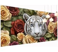 Large Diamond Art Painting Rose Diamond Painting Kits for Adults Tiger 5D Square Full Drill Crystal Art and Crafts for Adults Kids, Wall Gem Arts Kits With Accessories for Home Decor 40x80 cm S2-561