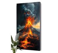 Large Diamond Art Painting Volcano Diamond Painting Kits for Adults Flame 5D Square Full Drill Crystal Art and Crafts for Adults Kids,Wall Gem Arts Kits With Accessories for Home Decor 30x60 cm S2-101