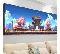 Large Diamond Art Palace Diamond Painting Kits for Adults, 5D Dimond Art Cherry Blossoms Gem Arts and Crafts for Kids, DIY Crystal Rhinestone Cross Stitch Embroidery Kit, Room Decor 300x100cm 7X-985