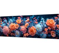 Large Diamond Art Peony Diamond Painting Flower Dimond Art Kits Adults, 5D DIY Full Square Drill Crystal Cross Stitch Embroidery Canvas Paint by Numbers for Beginner, Room Decor, Gifts 240x80cm C2-101