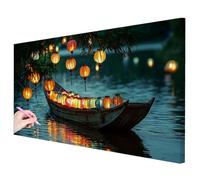 Large Diamond Art Retro 140x70cm, 5D Diamond Painting Kits for Adults, DIY Boat Gem Art for Adults, Full Round Drill Crystal Painting Crafts, Dimond Cross Stitch Gifts for Women Home Decoration -3314