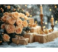 Large Diamond Art Rose Diamond Painting, Dimond Painting Winter Mosaic Kits for Adults 5D DIY Full Drill Gem Art Cross Stitch Crafts Embroidery Kit for Room Wall Decor, Gifts 12x8inch -lsy250107I