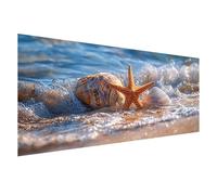 Large Diamond Art Shell 75x30 cm, 5D Diamond Painting Kits for Adults, DIY Full Drill Square Crystal Art Crafts Canvas Painting Kits, Beach Paint by Numbers for Adults Beginner,Room Decor Gifts Z0-165
