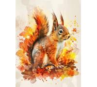 Large Diamond Art Squirrel Diamond Painting Kit, Dimond Painting Animal Mosaic Kits for Adults 5D DIY Full Drill Gem Art Cross Stitch Arts Crafts Embroidery Kit for Wall Decor, Gifts 8X12Inch -2502yM5