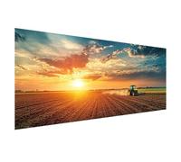 Large Diamond Art Sunset 100x40 cm, 5D Diamond Painting Kits for Adults, DIY Full Drill Square Crystal Art Crafts Canvas Painting Kits, Tractor Paint by Numbers for Adults, Room Decor Gifts Z0-21