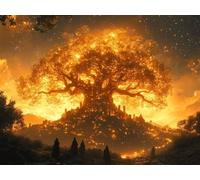 Large Diamond Art Tree Of Life Diamond Painting, Dimond Painting Landscape Mosaic Kits for Adults 5D DIY Full Drill Gem Art Cross Stitch Crafts Embroidery Kit for Room Wall Decor 12x8 Inch -lsy25010QP