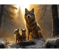 Large Diamond Art Wolf Diamond Painting, Dimond Painting Animal Mosaic Kits for Adults 5D DIY Full Drill Gem Art Cross Stitch Crafts Embroidery Kit for Room Wall Decor, Gifts 36x28inch -lsy25010UX