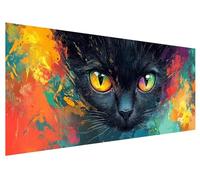 Large Diamond Painting 100x40cm, Cool Diamond Art Painting Kits for Adults, DIY Round Full Drill Cross Stitch Crystal Creations Gem Art Dimond Paintings Kits Cat for Adults, Room Bedroom Decor I-18