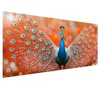 Large Diamond Painting 100x40cm, Peacock Diamond Art Painting Kits for Adults, DIY Round Full Drill Cross Stitch Crystal Creations Gem Art Dimond Paintings Kits Animal for Adults, Bedroom Decor H-99