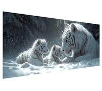 Large Diamond Painting 130x50cm, Tiger Diamond Art Painting Kits for Adults, DIY Round Full Drill Cross Stitch Crystal Creations Gem Art Dimond Paintings Kits Cute for Adults, Room Bedroom Decor G-6