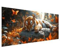 Large Diamond Painting 150x60cm, Butterfly Diamond Art Painting Kits for Adults, DIY Round Full Drill Cross Stitch Crystal Creations Gem Art Dimond Paintings Kits Tiger for Adults, Bedroom Decor H-65