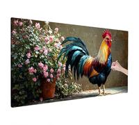 Large Diamond Painting 150x60cm, Rooster Diamond Art Painting Kits for Adults, 5D DIY Round Drill Cross Stitch Crystal Gem Art Diamonds Paintings Flower for Adults, Room Decor, Gifts, Model,C-94