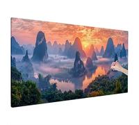 Large Diamond Painting 200x80cm, Landscape Diamond Art Painting Kits for Adults, DIY Round Drill Cross Stitch Crystal Gem Art Diamonds Paintings Mountain for Adults, Room Decor, Gifts, Model,R-44