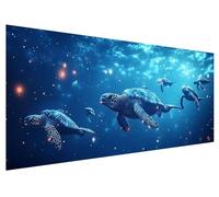Large Diamond Painting 250x100cm, Ocean Diamond Art Painting Kits for Adults, DIY Round Full Drill Cross Stitch Crystal Creations Gem Art Dimond Paintings Kits Turtle for Adults, Bedroom Decor E-86