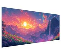 Large Diamond Painting 250x100cm, Sunset Diamond Art Painting Kits for Adults, DIY Round Full Drill Cross Stitch Crystal Creations Gem Art Dimond Paintings Kits Mountain for Adults, Bedroom Decor I-56