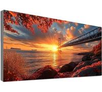 Large Diamond Painting 40x70cm,5D Landscape Diamond Art Kits Adults, Full Drill Dimond Painting Bridge Craft Kits for Kids Age 10, DIY Mosaic Crystal Creations Sequin Art for Home Decor Gifts C2-408