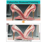 Large Diamond Painting 60x120cm,5D High Heel Diamond Art Kits Adults, Full Drill Dimond Painting Pink Craft Kits for Kids Age 10, DIY Mosaic Crystal Creations Sequin Art for Home Decor Gifts C2-648