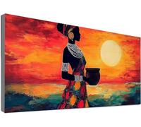 Large Diamond Painting 60x120cm,5D Woman Diamond Art Kits Adults, Full Drill Dimond Painting Africa Craft Kits for Kids Age 10, DIY Mosaic Crystal Creations Sequin Art for Home Decoration Gifts C2-330