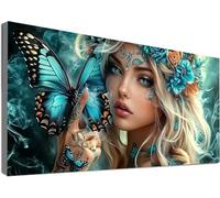 Large Diamond Painting 70x140cm,5D Beauty Diamond Art Kits Adults, Full Drill Dimond Painting Butterfly Craft Kits for Kids Age 10, DIY Mosaic Crystal Creations Sequin Art for Home Decor Gifts C2-579