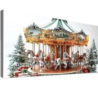 Large Diamond Painting 80x150cm,5D Christmas Diamond Art Kits Adults, Full Drill Dimond Painting Carousel Craft Kits for Kids Age 10, DIY Mosaic Crystal Creations Sequin Art Home Decor Gifts C2-564