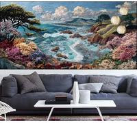 Large Diamond Painting Beach 24x48in,Tree Diamond Art Kits Adults,DIY Crystal Art Paint by Numbers Beginner Embroidery Gem Painting Mosaic Craft Canvas Kits for Adults,Decor Gift for Women VQ-1108