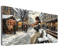 Large Diamond Painting Girl, 5D DIY Cat Diamond Art Kits Adults, HD Canvas Full Drill Mosaic, Sparkly Rhinestone Embroidery, Crystal Creations Gift, Gem Arts and Crafts for Home Decor 40x80cm C6-700