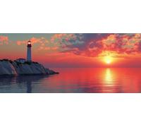 Large Diamond Painting Kits, DIY Lighthouse Sea Diamond Art Kits for Adults Beginner, 5D Gem Art Painting Kit with Round Diamonds Cross Stitch Pictures Crafts for Wall Decor Gifts 70x140cm Model-153