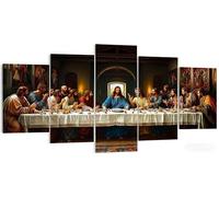 Large Diamond Painting Kits for Adults 100x50cm, 5 Piece The Last Supper Diamond Art Kits Adults, Dimond Painting Meeting Craft Kit for Kids Age 10, 5D DIY Crystal Sequin Art for Home Decor W5-427