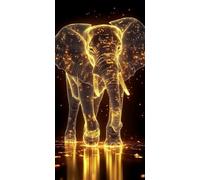 Large Diamond Painting Kits for Adults 20x40cm, 5D Elephant Diamond Art Kits Adults, Dimond Painting Craft Kit for Kids Age 10, DIY Crystal Creations Animal Sequin Art for Home Decor Gifts C5-351