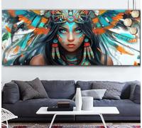Large Diamond Painting Kits for Adults 20x40in / 50x100cm, 5D Full Drill Square Diamond Art Indian, Extra Large Panoramic Beauty Crystal Art Pictures Kit, DIY Painting by Numbers Gifts Q-O900