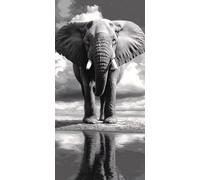 Large Diamond Painting Kits for Adults 40x70cm, 5D Elephant Diamond Art Kits Adults, Dimond Painting Craft Kit for Kids Age 10, DIY Crystal Creations Animal Sequin Art for Home Decor Gifts C5-496