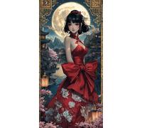 Large Diamond Painting Kits for Adults, 5D DIY Moon Woman Diamond Art Kits Adults, Round Full Drill Gem Art Crafts, DIY Painting by Numbers for Home Wall Decor, Gifts for Women 20x40 in p-860