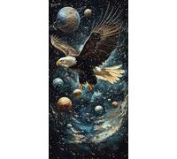 Large Diamond Painting Kits for Adults, 5D DIY Planet Eagle Diamond Art Kits Adults, Round Full Drill Gem Art Crafts, DIY Painting by Numbers for Home Wall Decor, Gifts for Women 12x24 in p-788
