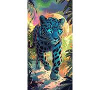 Large Diamond Painting Kits for Adults, 5D DIY Planet Leopard Diamond Art Kits Adults, Round Full Drill Gem Art Crafts, DIY Painting by Numbers for Home Wall Decor, Gifts for Women 32x64 in p-785