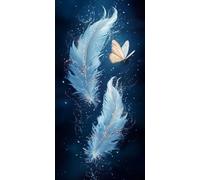 Large Diamond Painting Kits for Adults 70x150cm, 5D Feather Diamond Art Kits Adults, Dimond Painting Craft Kit for Kids Age 10, DIY Crystal Creations Butterfly Sequin Art for Home Decor Gifts C5-75