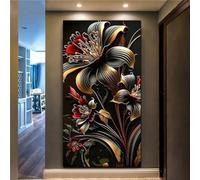 Large Diamond Painting Kits for Adults,Abstract Lily Flower 5D Diamond Art Kits,DIY Round/Square Full Drill Gem Art Cross Stitch Diamond Paintings for Kids,for Home Wall Decor Gifts 50x100cm/28x55in