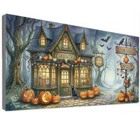 Large Diamond Painting Kits for Adults Castle, 5D Full Drill Halloween Diamond Art Kits Adults, DIY Crystal Rhinestone Cross Stitch Craft for Stress Relief Hobby & Home Wall Decor 40x70cm C6-427
