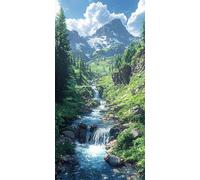 Large Diamond Painting Kits for Adults, Diamond Art Waterfall Mountain Forest, Beautiful Landscape Scenery for Home Decor, Relaxing Craft Gift for Beginners & Kids, Home Wall Decoration 20x40cm R-365