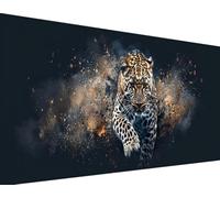 Large Diamond Painting Kits for Adults, DIY 5D Diamond Art Animal Diamond Painting Leopard Diamond Art Painting, Full Square Drill Diamond Dots Gem Crystal Art Embroidery Crafts Paintings 70x140cm 9-b