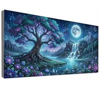Large Diamond Painting Kits for Adults Fall, 5D Full Drill Moon Diamond Art Kits Adults, Premium DIY Crystal Rhinestone Cross Stitch Craft for Stress Relief Hobby & Home Wall Decor 200x100cm C6-439